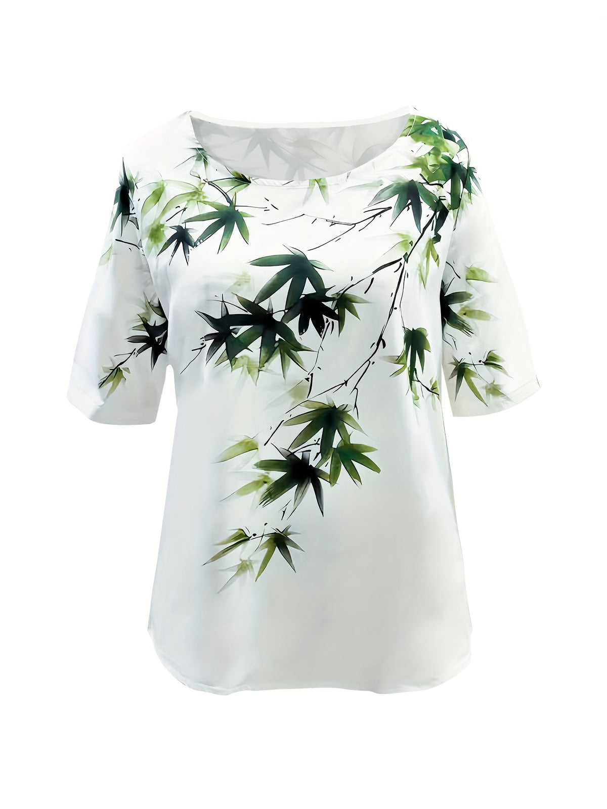 European And American Women'S Fashion New Trendy Printed Pocket Stretch Waist Long Pants And Round Neck Top Set