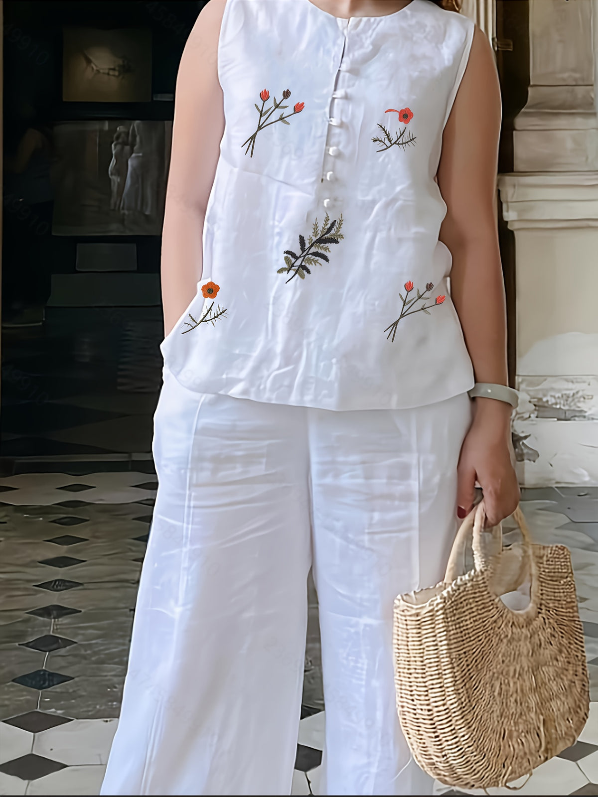 Chinese Style Embroidery Set Breathable Embroidered Suit