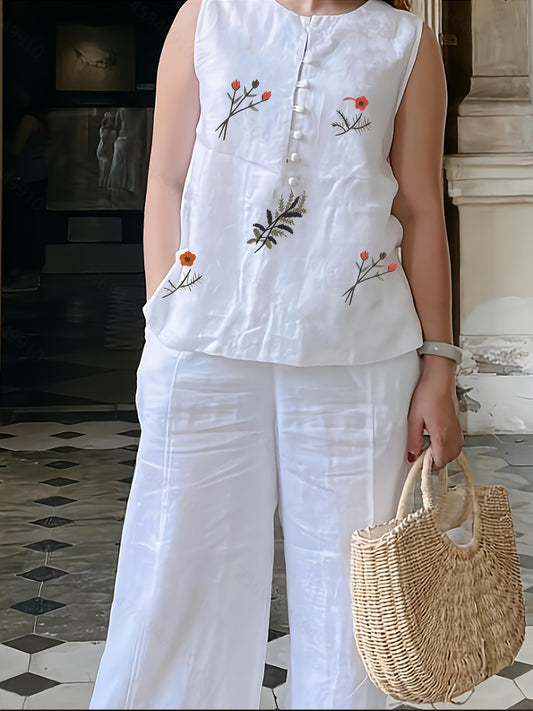 Chinese Style Embroidery Set Breathable Embroidered Suit