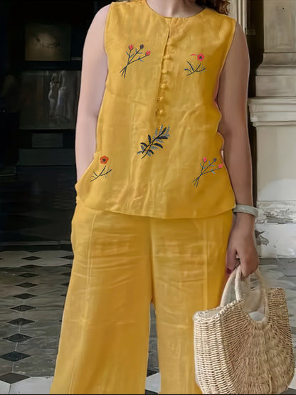 Chinese Style Embroidery Set Breathable Embroidered Suit