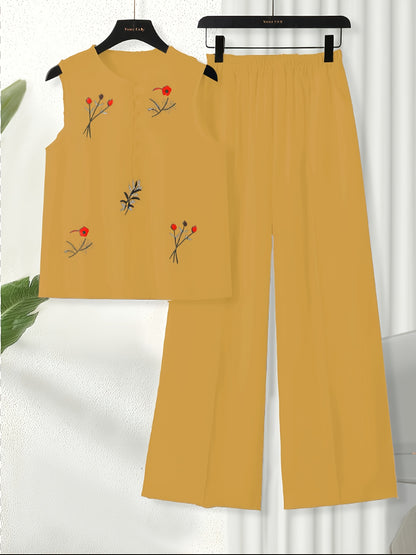 Chinese Style Embroidery Set Breathable Embroidered Suit