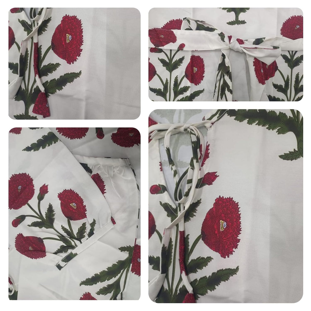 Leriya Fashion Rayon White Kurti Set for Women | V-Neck Straight Kurta Sets for Woman | Summer Co ord Set For Women Stylish | Ethnic Kurtis for Office Outfit | Floral Printed Kurtis 3/4 Sleeve