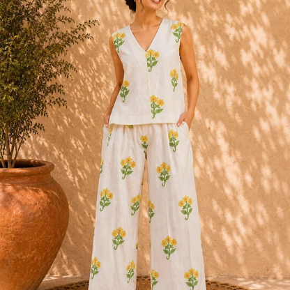Hand Block Print Cotton Women Co Ord Set