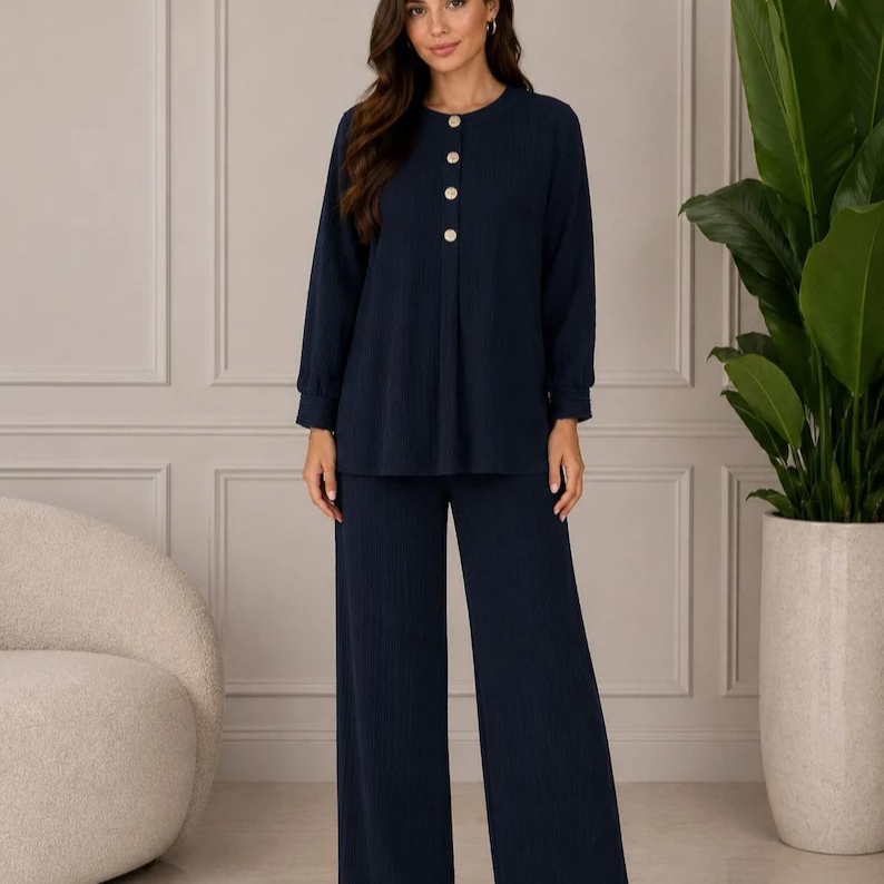 Modest Traditional Two Piece Co Ord Set Long Tunic