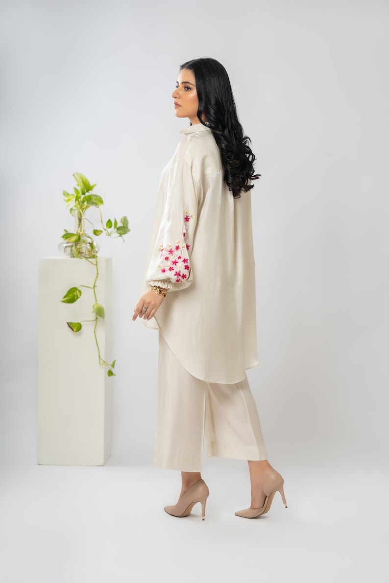 Embroidered Cotton Silk Women Co Ord Set