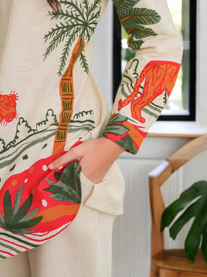 Quirky Printed Cotton Women Co Ord Set
