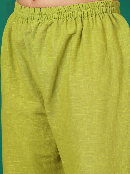 Lime Green Hand Embroidered Women Co Ord Set