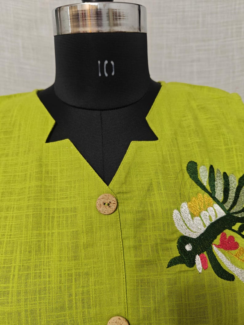 Lime Green Hand Embroidered Women Co Ord Set