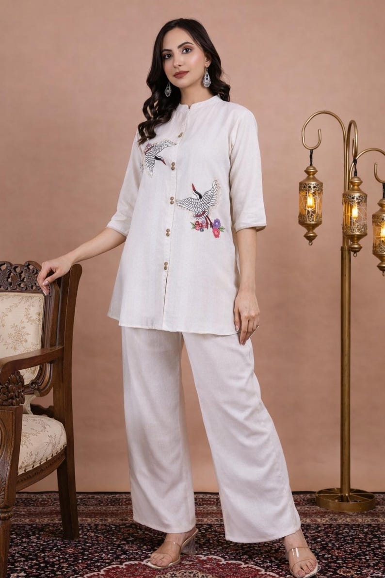 Womens Cotton Co Ord Set Two Piece