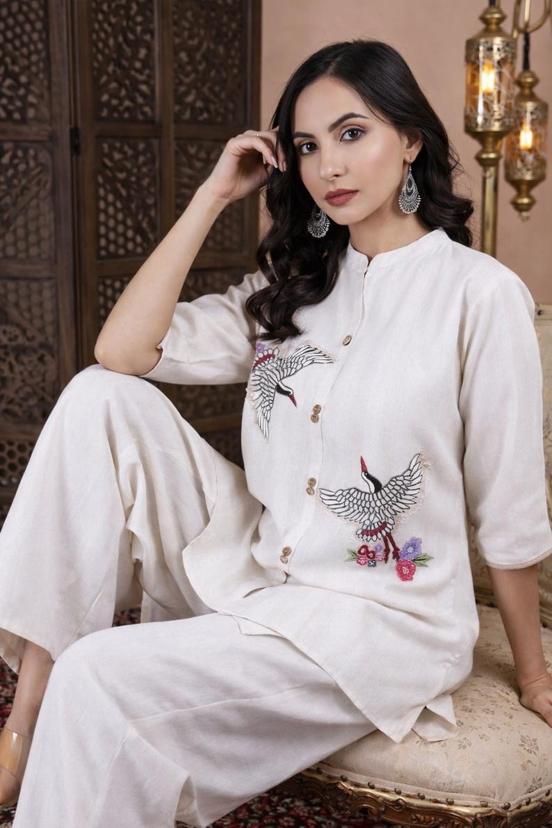 Womens Cotton Co Ord Set Two Piece