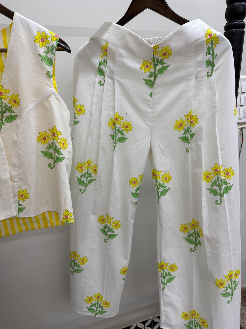 Hand Block Print Cotton Women Co Ord Set