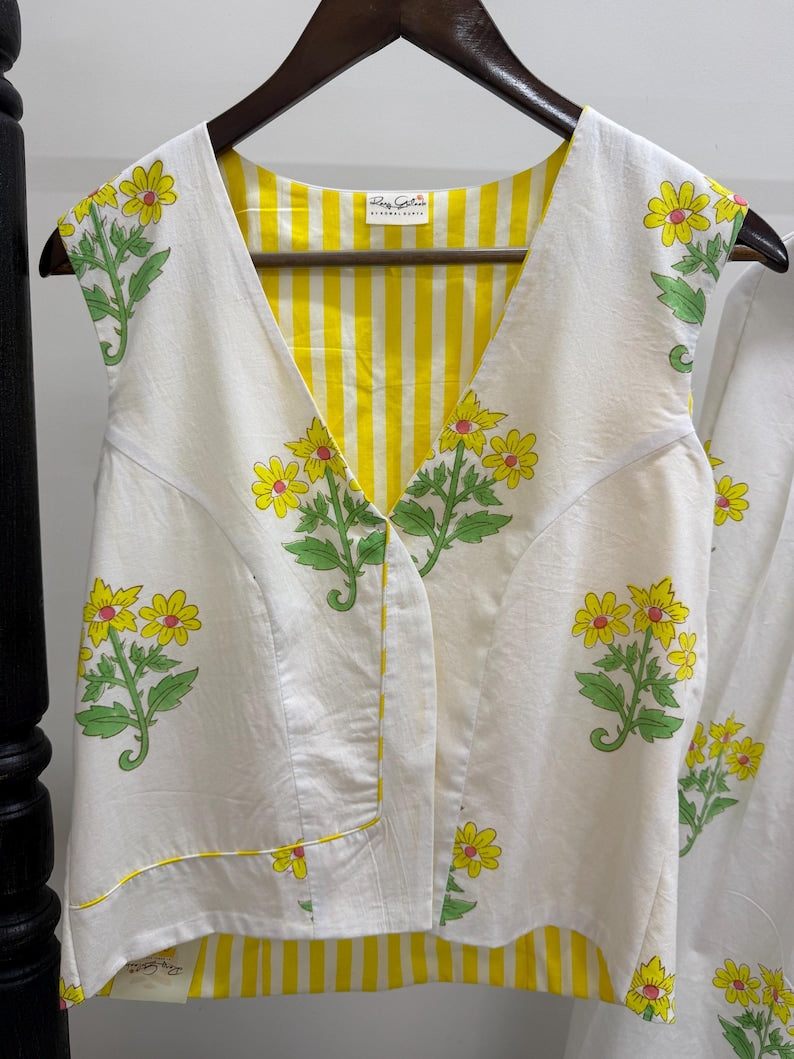 Hand Block Print Cotton Women Co Ord Set