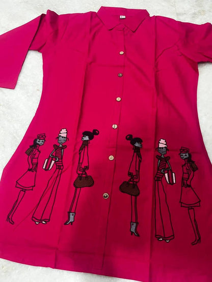 Magenta Pink Indo Western Women Co Ord Set