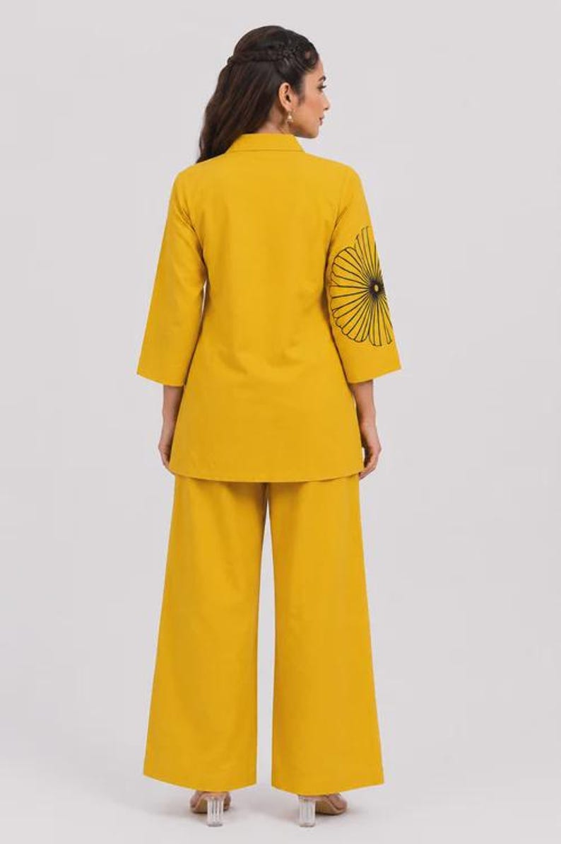 Mustard Yellow Cotton Women Co Ord Set