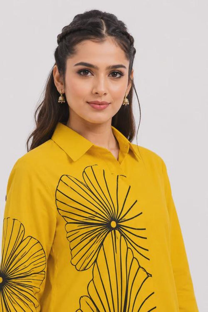 Mustard Yellow Cotton Women Co Ord Set