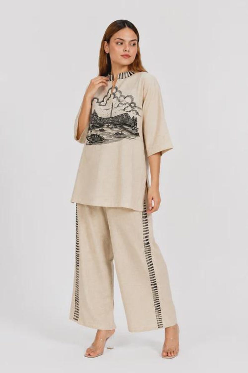 Off-White Linen Cotton Co-ord Set