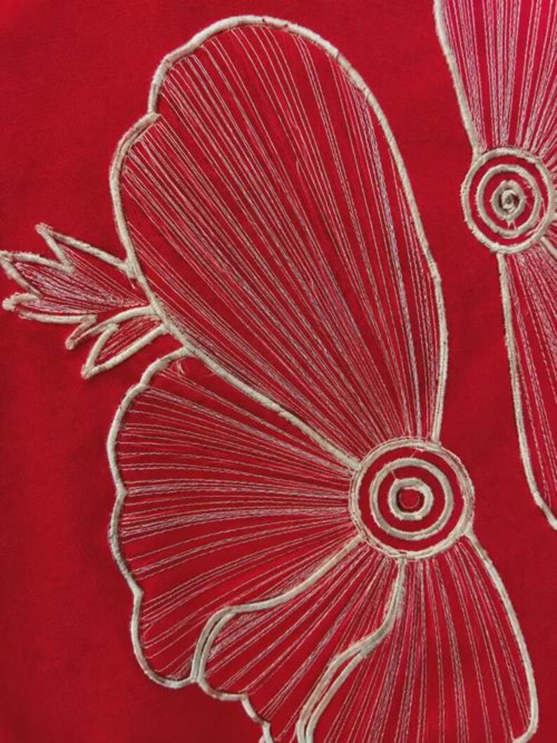 Red Cotton Co Ord Set With Abstract Print