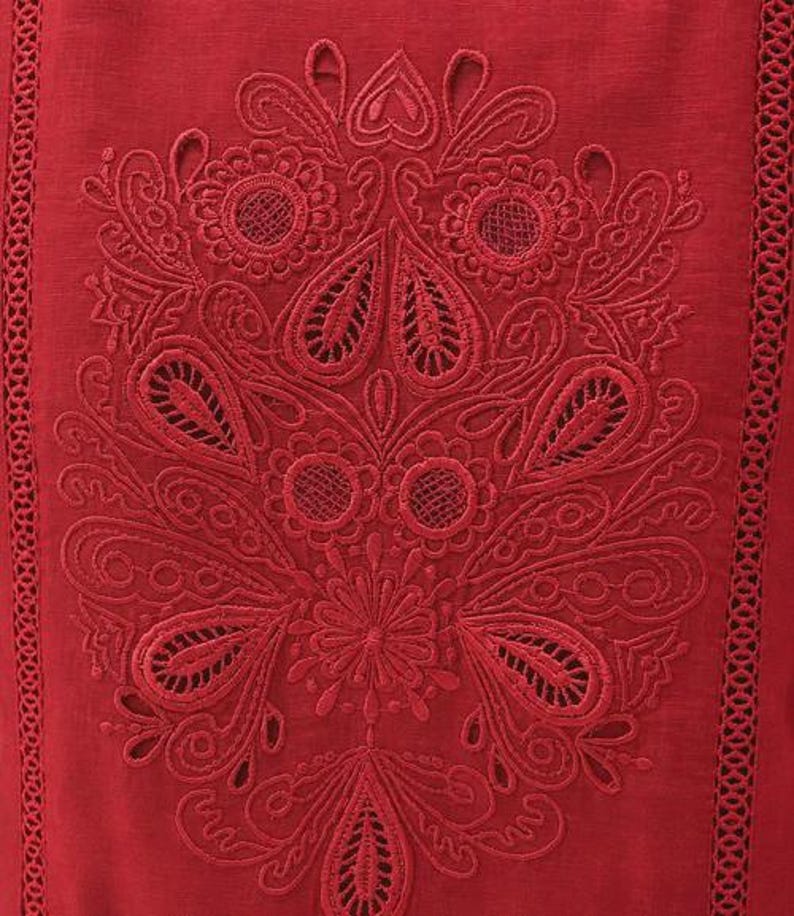 Wine Red Mal Cotton Co Ord Set With Floral Embroidery