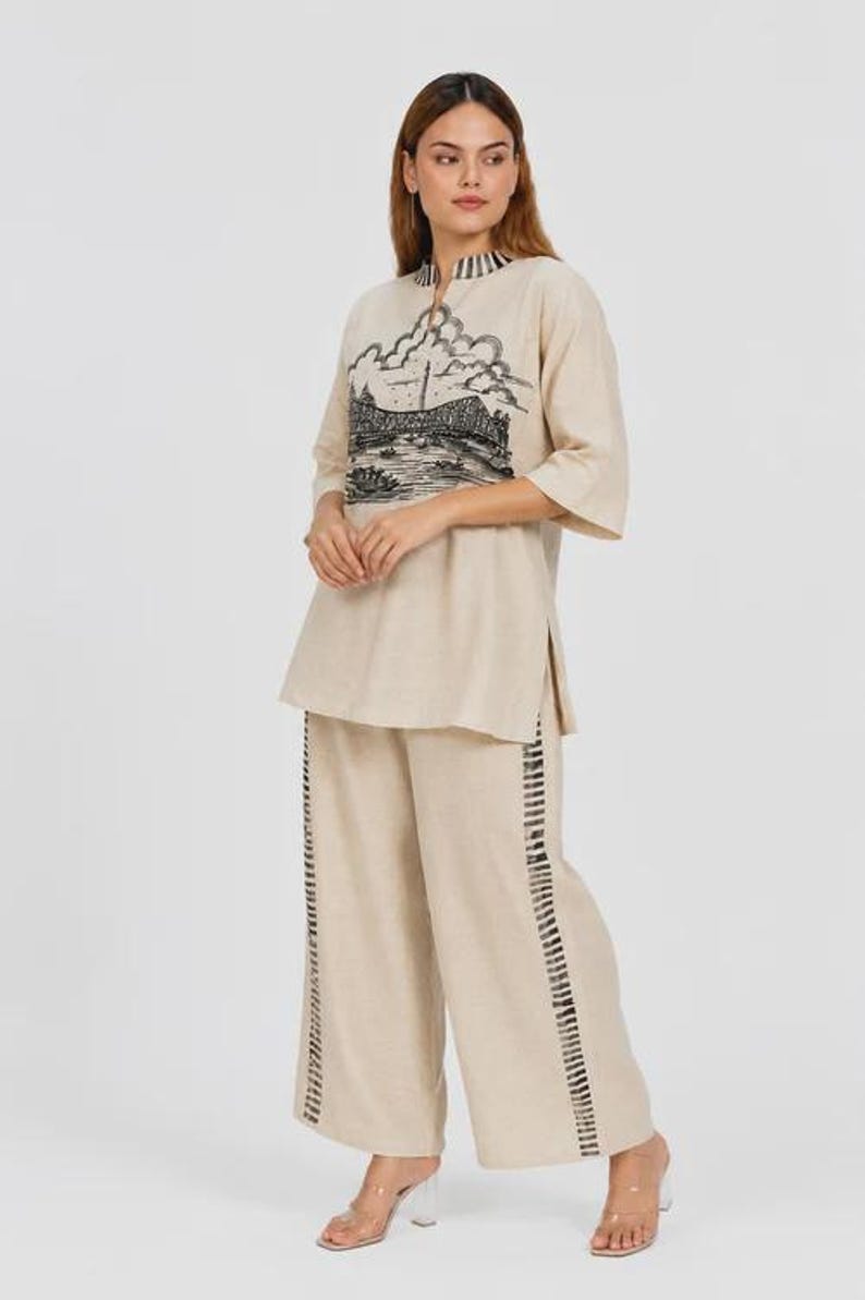 Off-White Linen Cotton Co-ord Set